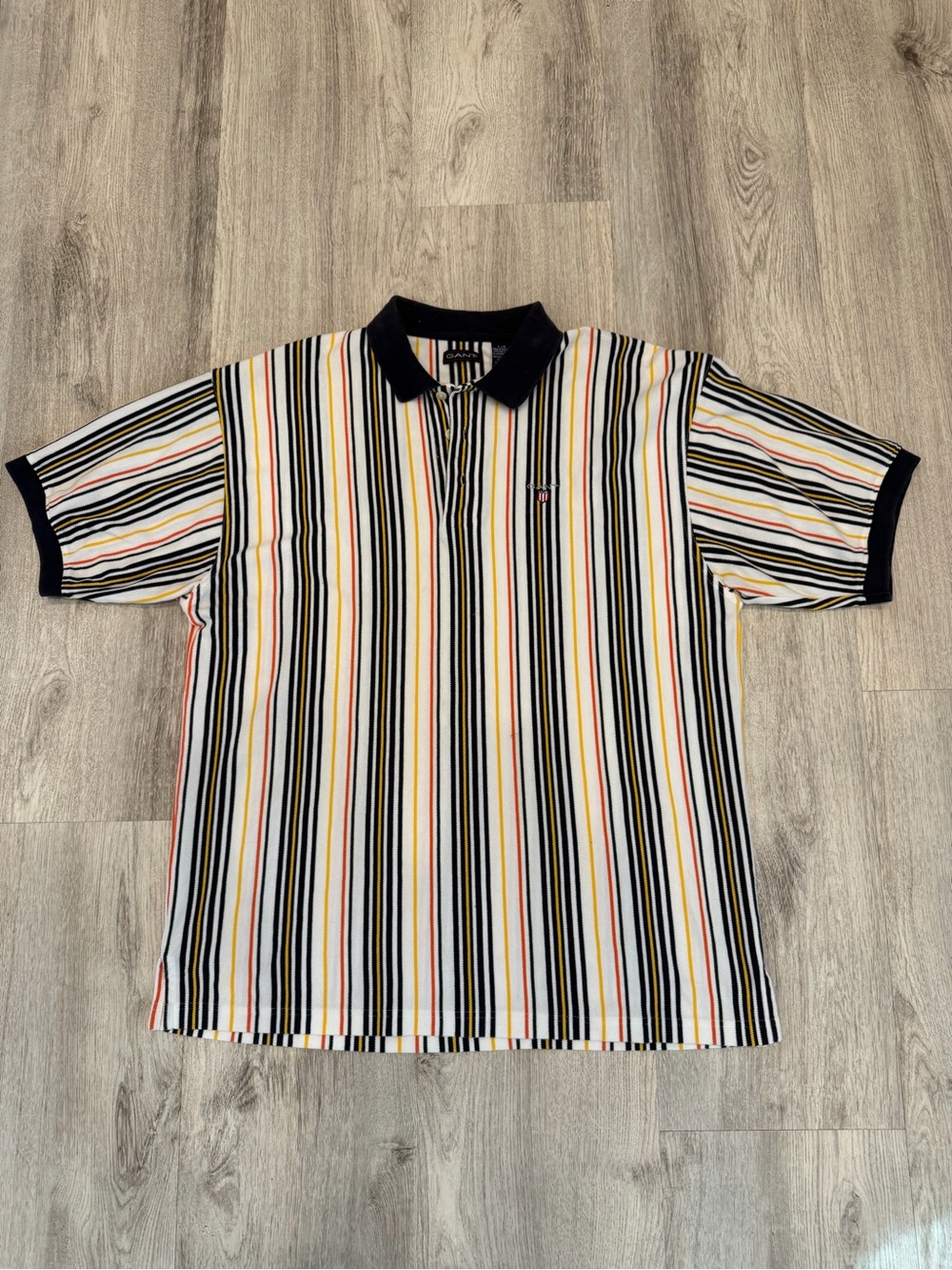 Vintage GANT Large Striped Polo Shirt 100% Cotton 90s Preppy